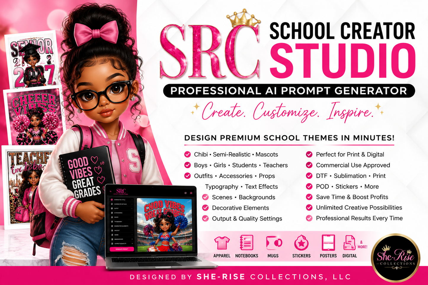 SRC School Creator Studio™ | Premium AI Prompt Generator for School Designs