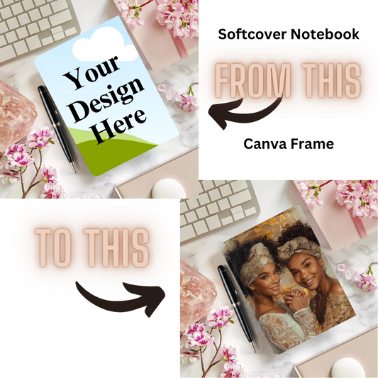 Canva Soft Cover Notebook Frame Template