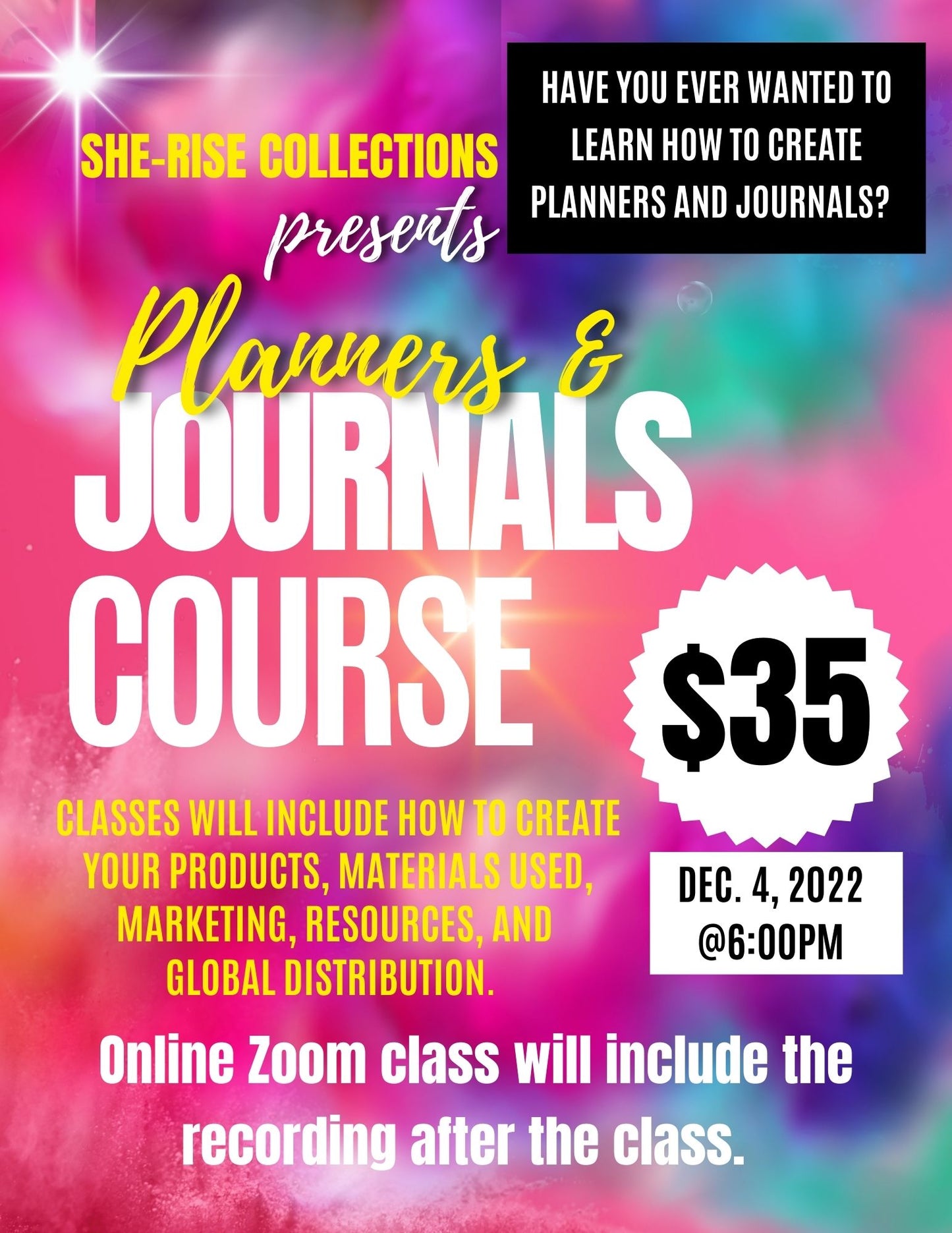 Planners and Journals Class