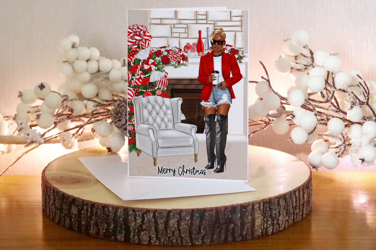 Peppermint Bliss Christmas Greeting Card