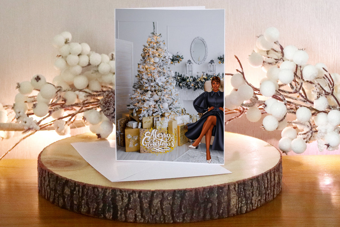 White Winterland Christmas Greeting Card